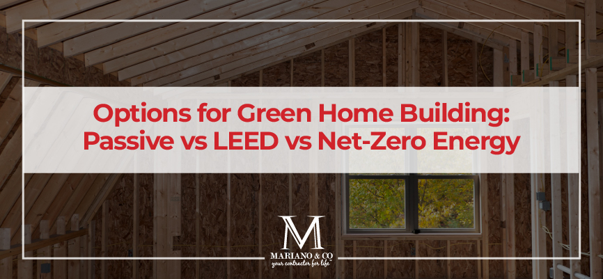 Green home building: Passive vs LEED vs Net-Zero Energy